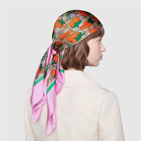 strawberry scarf gucci|Gucci scarves for women.